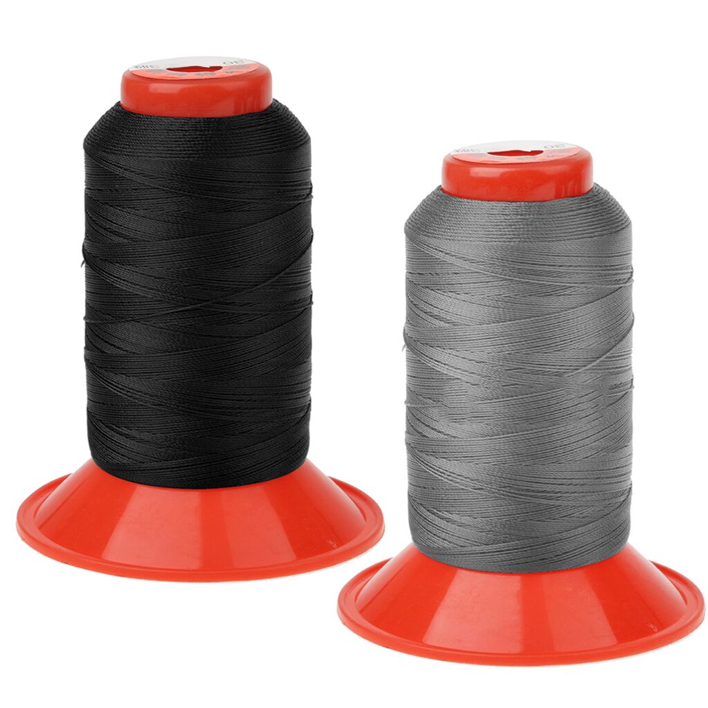 2Pcs STRONG BONDED NYLON SEWING THREAD 500 METRE SPOOL/REEL Black & Gray