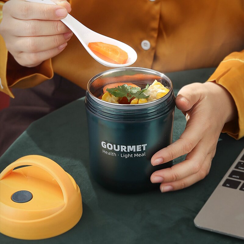 Thermos en acier inoxydable de 500ml, boîte à déjeuner avec cuillère pour enfants à l&#39;école, sans BPA, Mini bouteille de soupe, récipient pour aliments chauds