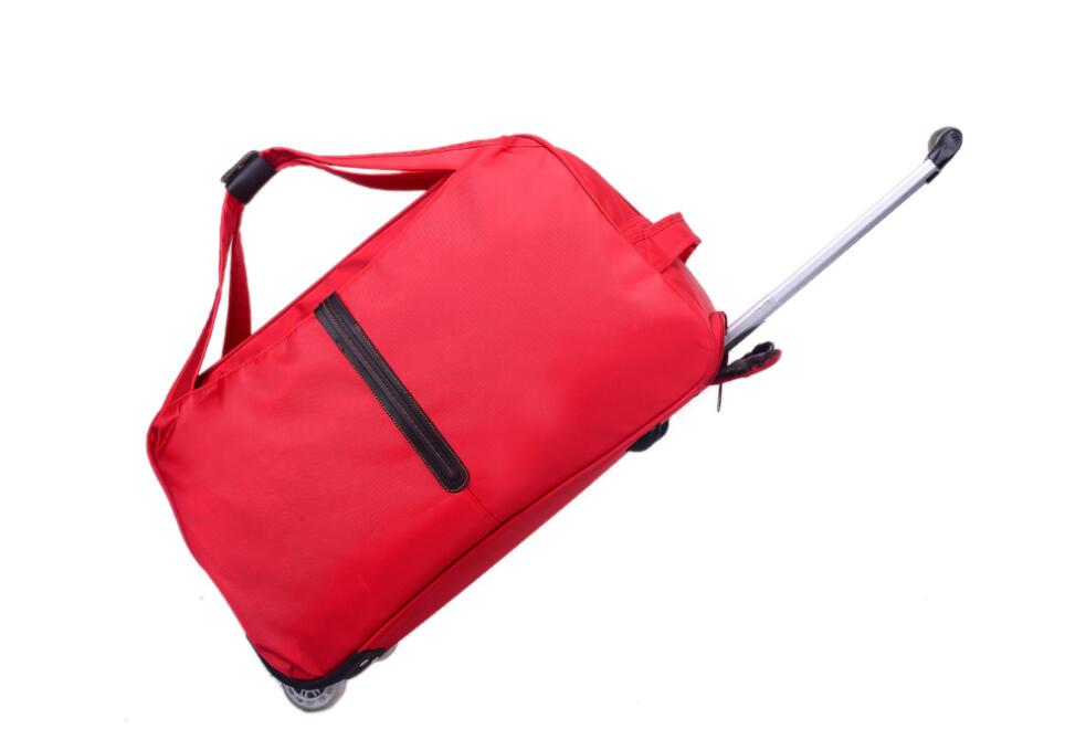 Rejse bagage taske på rullende bagage taske hjul trolley taske rejse boarding taske med hjul rejse kabine bagage kuffert: 22 tommer rød