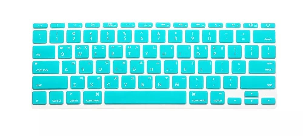 Silicone Skin Korean Keyboard Cover Protector Korea Language Keyboard Cover For Macbook Air 11" 11.6 Inch For Mac A1370 A1465: whiteblue