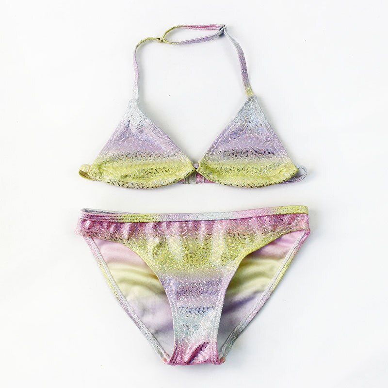 6-16 años traje de baño de las niñas corte sirena dos piezas de los niños baño Bling Bikini chicas niño niña nadar niños traje de baño: 176