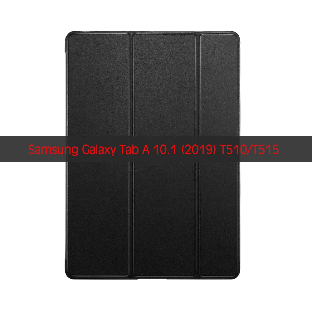 QIJUN Tablet caso para Samsung Galaxy Tab A ) 10,1 pulgadas SM-T510 SM-T515 Funda de la PC de la PU de cuero de cubierta inteligente Auto dormir: Black