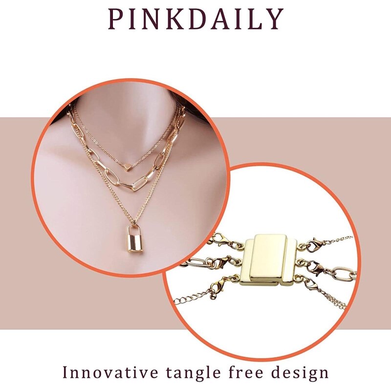 Necklet Double Layering Clasp Diy Jewelry Accessories Lobster Buckle Metal Double Layering Clasp Jewelry Accessories