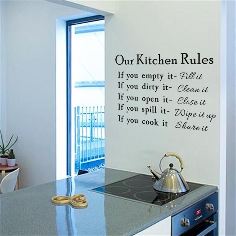 Our Kitchen Rules Cook Words Quote Wall Stickers Art Decals Home Decor Room Decoration Accessories Kitchen Wall Stickers