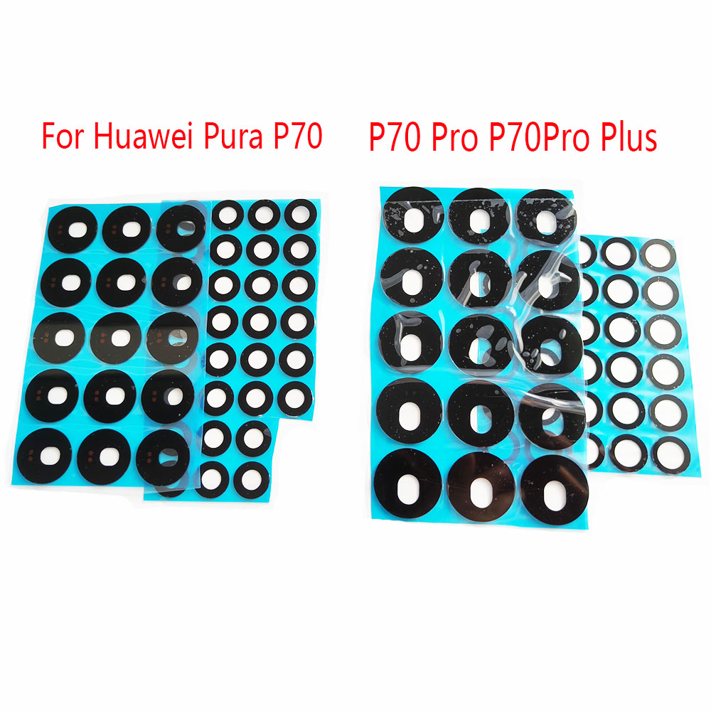 3pcs/1set For Huawei Pura P70 / P70 Pro Pura P70Pro+ Back Rear Camera Lens Glass Cover With Adhesive Sticker Repair Parts
