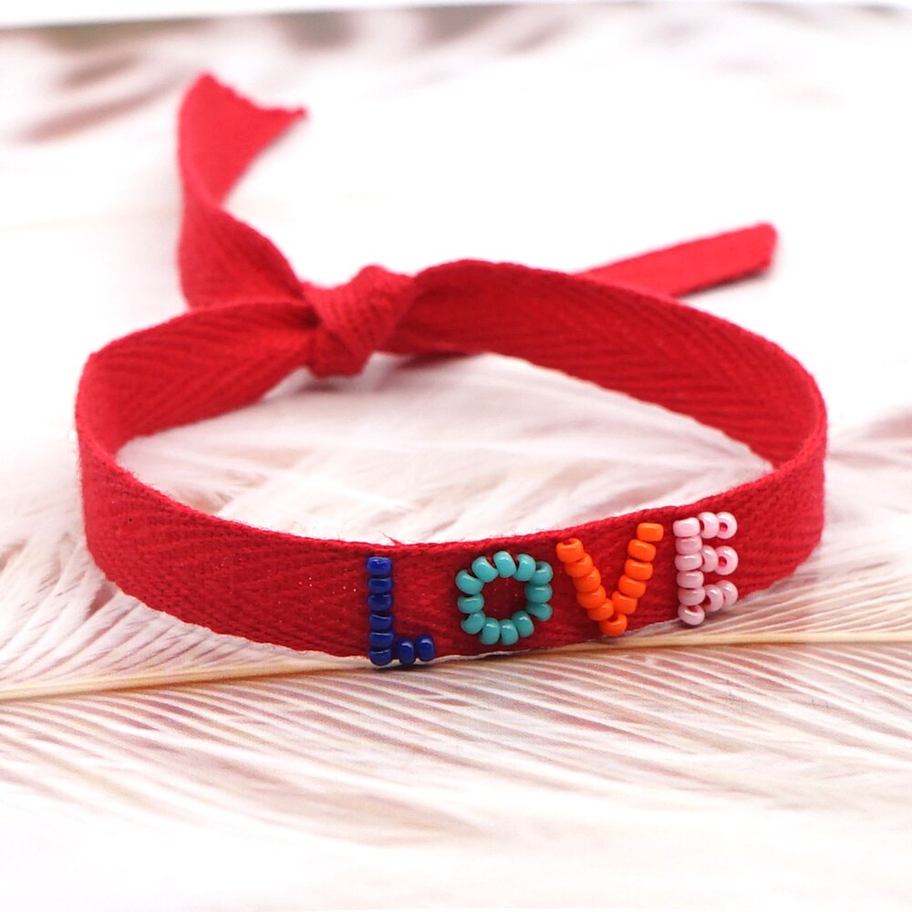 Go2 boho liefdesbrief armbanden miyuki handgemaakte armbanden voor vrouwen sieraden boho pulseras mujer moda sieraden: Default Title