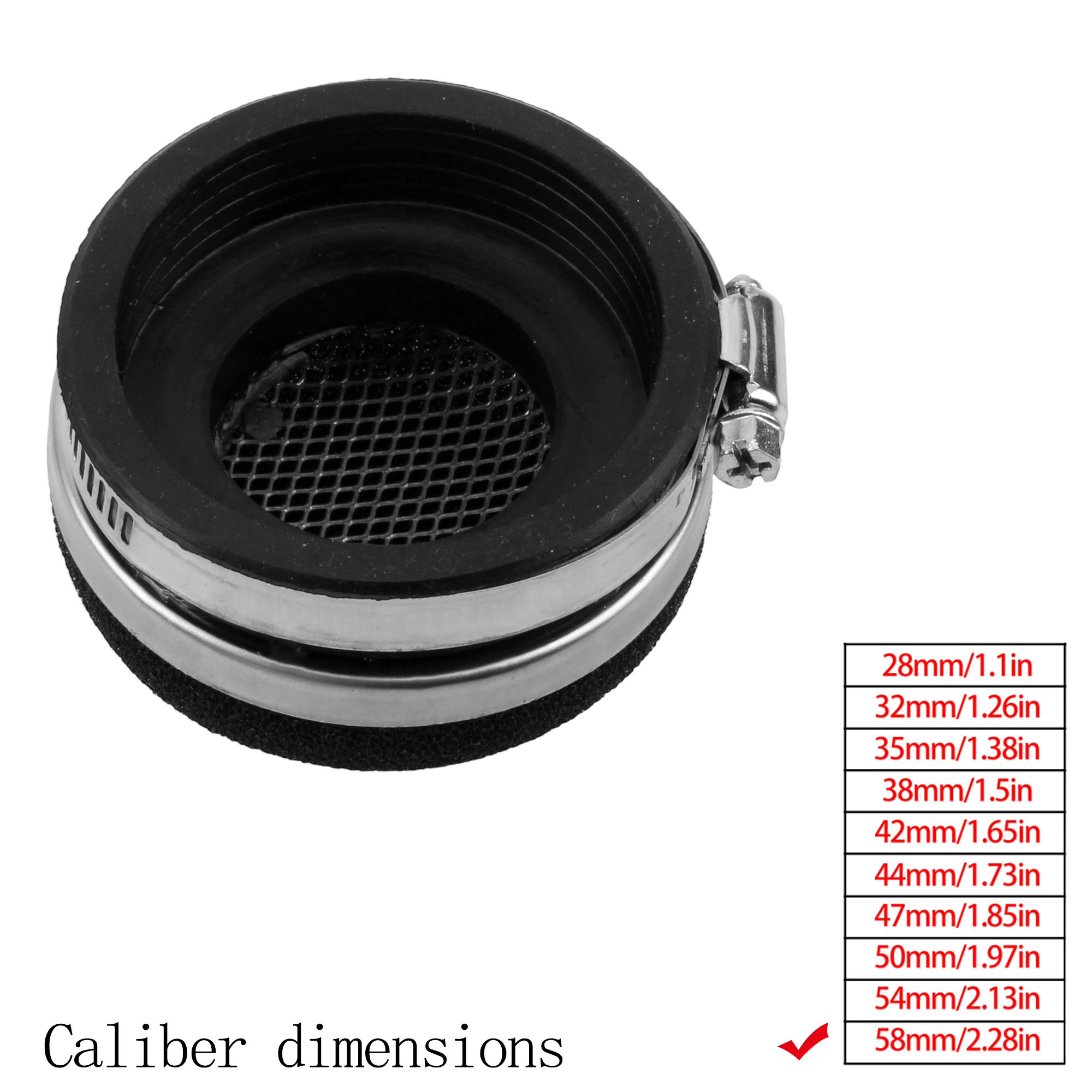 Filtro de aire para motocicleta, accesorios universales para motor de 2 tiempos, 28/32/35/38/42/45/50/54/58MM, piezas para Motocross, filtro de aire de alto flujo: Gris