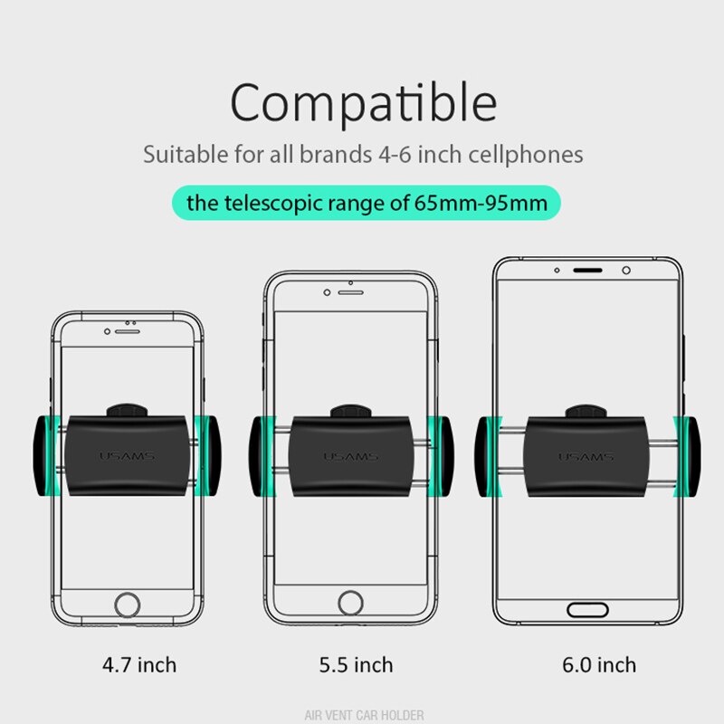 Car Phone Holder for iPhone XS X 8 7 6 5,USAMS 360 Rotation Car Holder for Phone in car Air Vent Mount Holder for Samsung Xiaomi