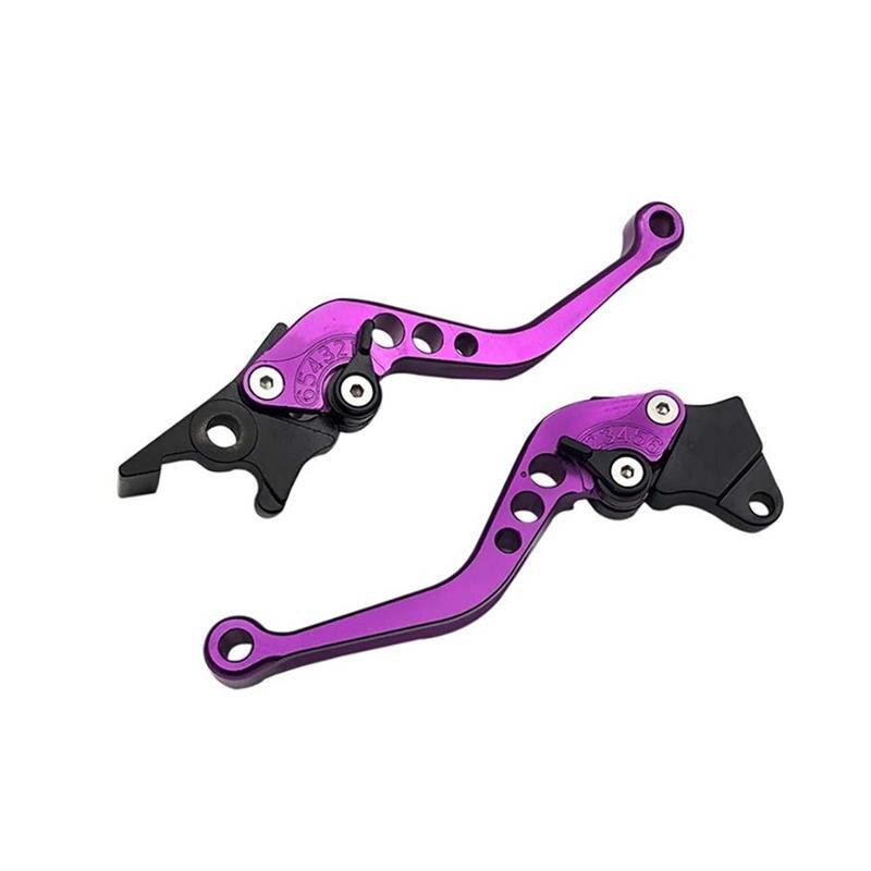 2 uds. De manija de freno de motocicleta, manija de palanca de freno de embrague de aleación CNC para motocicleta, ajuste de para modificación de motocicleta: Púrpura