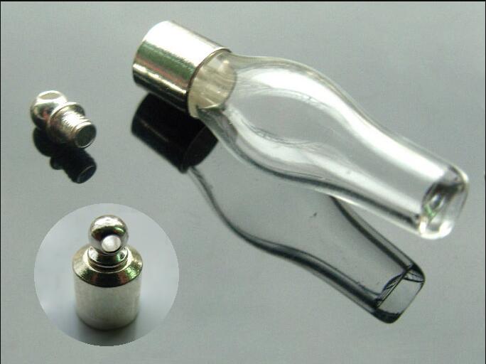 5 stücke 6MM treiben glas Hand geblasen flasche geformt Mini wünschen flasche glas flasche ätherisches öl flasche anhänger: E