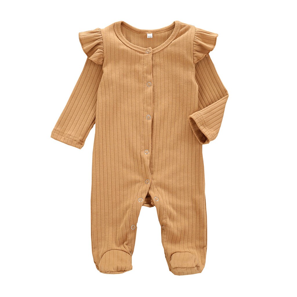 Mono de punto liso para recién nacidos, ropa de dormir, Mono: Coffee / 0-3 M