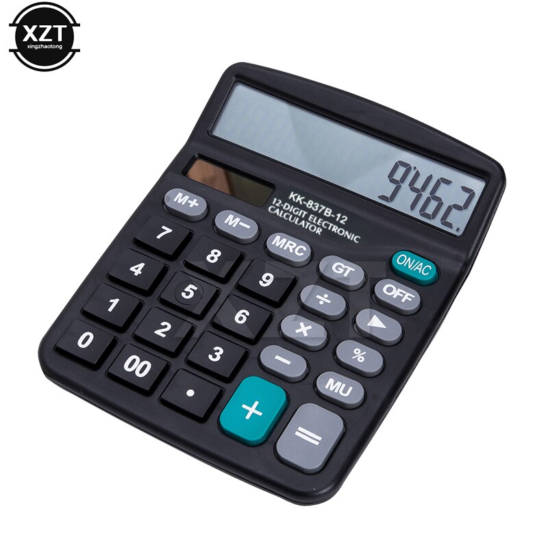Solar AA Battery Powered Calculator Commercial Office School Calculate Tool 12 Digit Electronic Calculator Big Display Auto off