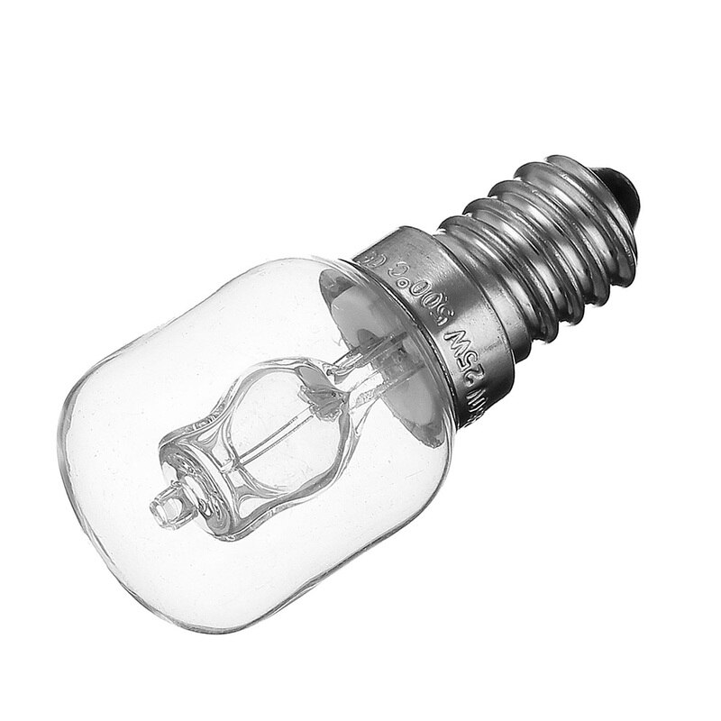 Bombilla de alta temperatura de 500 grados centígrados, 25W, E14, para horno microondas, lámpara de filamento de tungsteno, AC110-250V