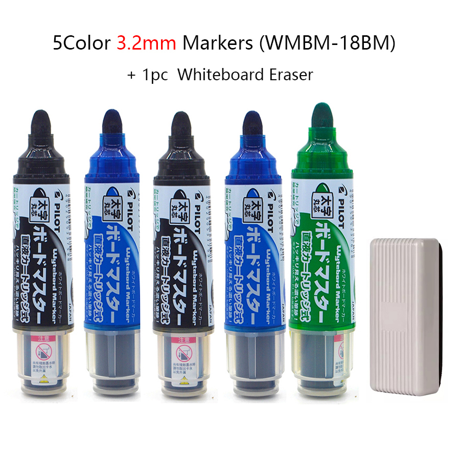 Pennarelli scolastici PILOT per lavagna bianca, penna cancellabile con inchiostro ricaricabile ecologico WBMAVBM, cose didattiche originali del Giappone: green