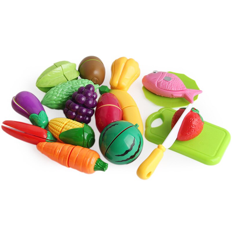 Diy Pretend Play Speelgoed Simulatie Keuken Voedsel Groente Fruit Set Koken Snijden Educatief Speelgoed Voor Kinderen