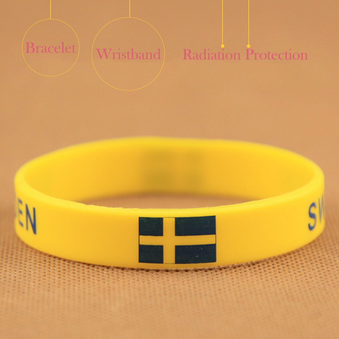 Brand 1pcs Football Fans Bracelet Soccer fan Accessories Football Silicone Bracelet Cheerleading supplies: Sweden