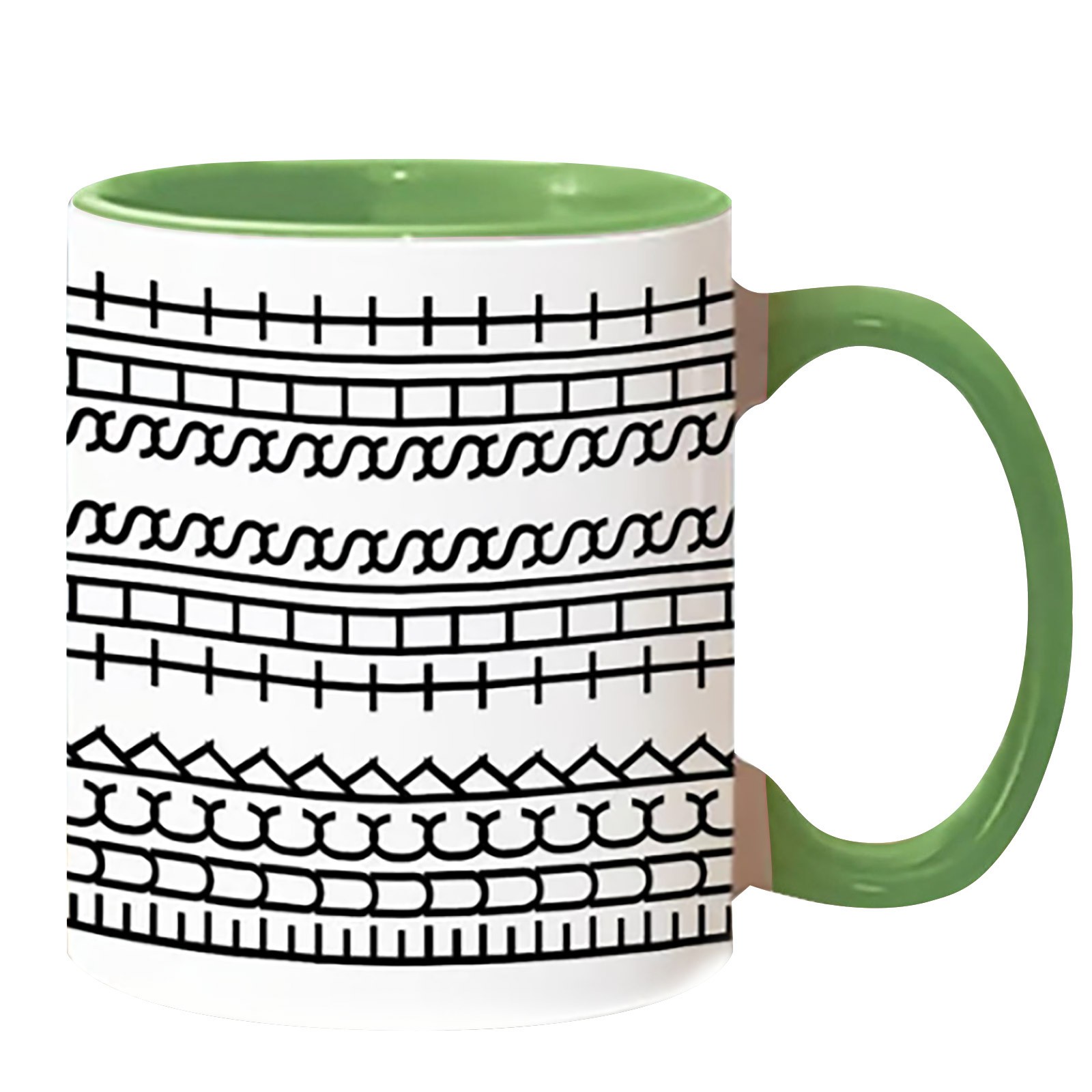 High-end Coffee Mugs Hiddens Message Mug Microwave-Safe Drinkware Ergonomic Handle Ceramic Kitchen Hidden Message Coffee 330ML: green