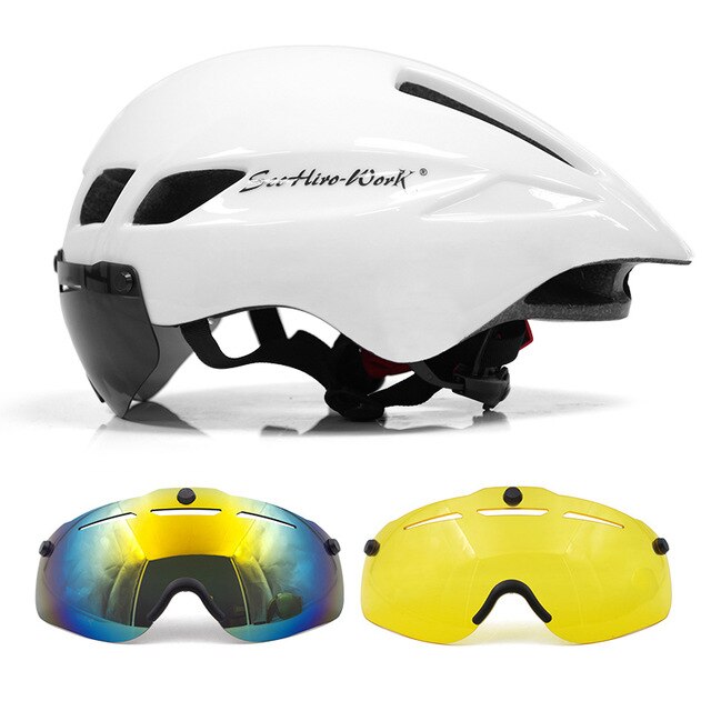 Pyöräilykypärän linssi magneettisuojalasit vuoristotie pneumaattinen tt pyöräilykypärä miesten triathlon tt pyörä casco ciclismo 3 linssi: Väri 7 3 linssillä