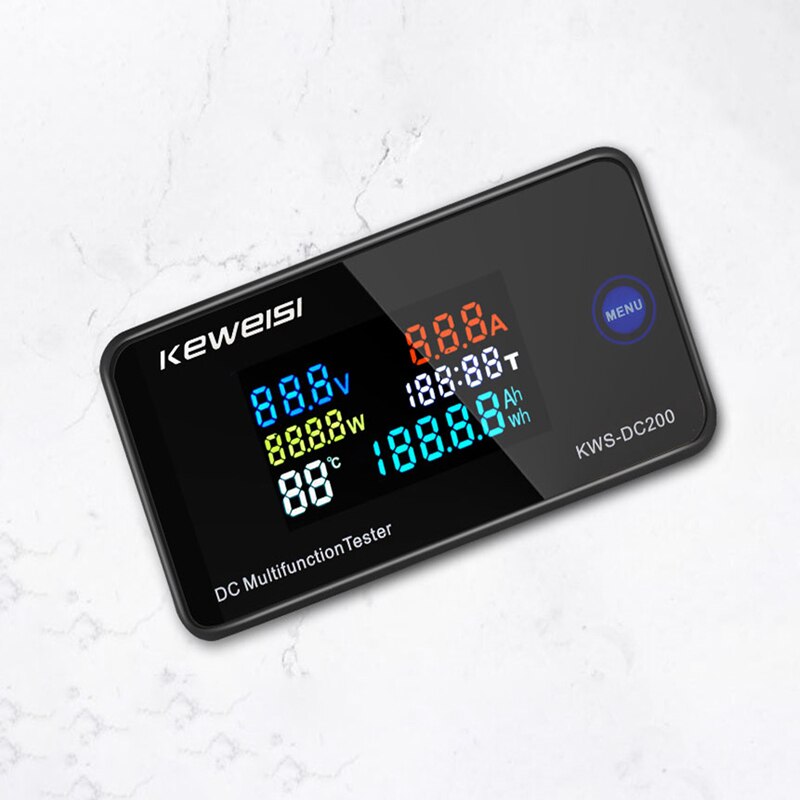 DC 0-200V Voltmeter Ammeter KWS Power Energy Meter LED Digital DC Wattmeter Electric Meter with Reset Function 10A 50A 100A