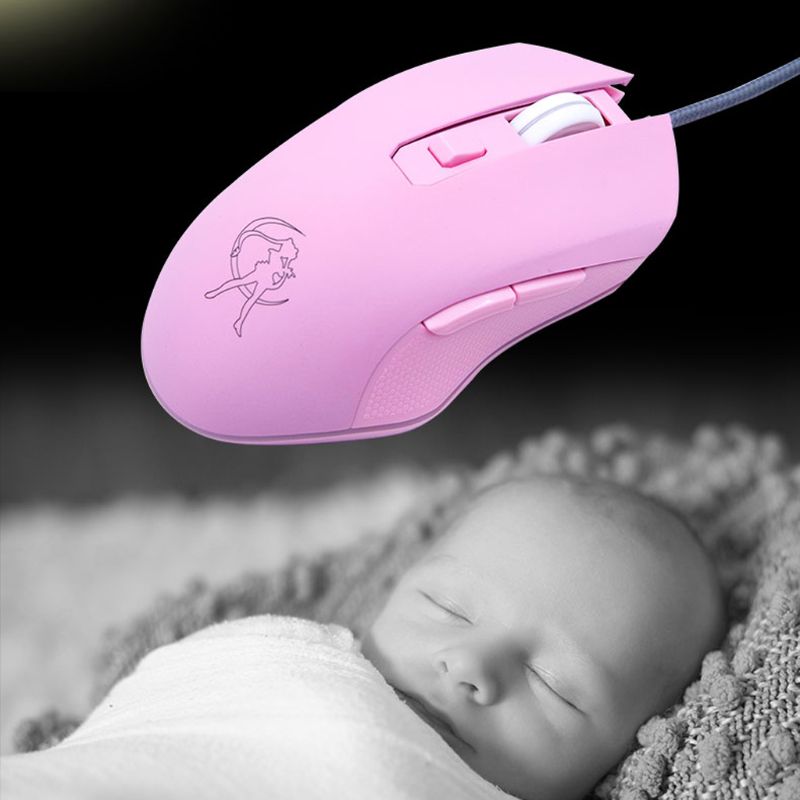 Gaming Mouse Silent Click 7 Colors LED Light Optical Game Mice Ergonomic USB Wired with 3200 DPI and 6 Buttons for PC Computer