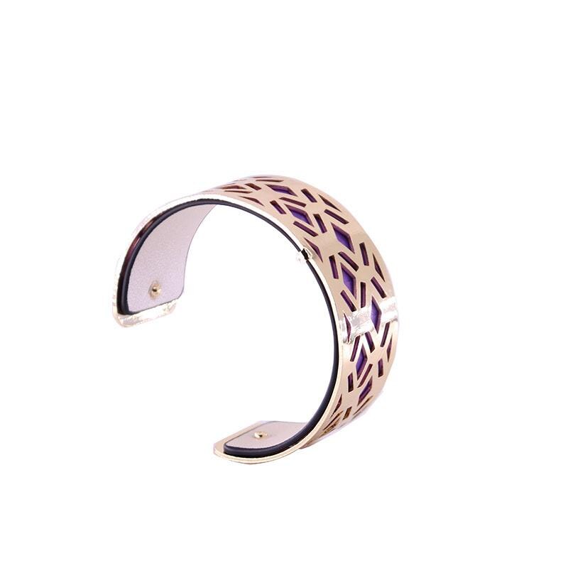 Pulseira de braço, faça você mesmo, pulseira de couro reversível, bracelete de mulher, cor dourada: WZ0025