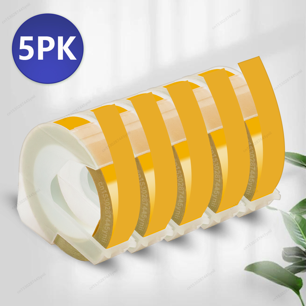 5/10/20 Stück Dymo 3D-Prägeband, kompatibel mit Dymo 12965 1610 Motex E101 B90 Etikettendrucker, selbstklebendes Dymo 3D-Etikettenband: WHITE