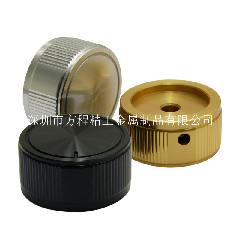 Aluminiumlegering Effen Gestreepte Knop Diameter 35 Mm Hoogte 17 Mm Binnenste Gat 6 Mm Knop