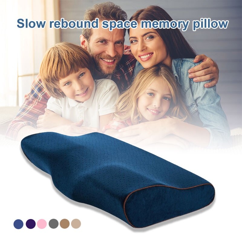 Cervical Memory Foam Pillow Contour Pillows for Neck and Shoulder Pain Butterfly Shaped Orthopedic Pillow Ergonomic Sleeping