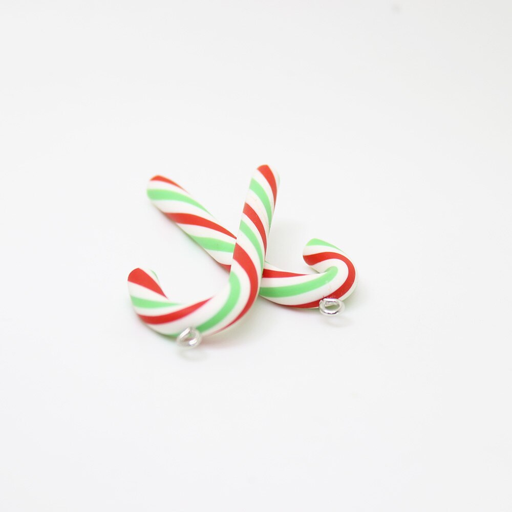 10Pcs-46*21Mm Hars Kerst Cane Charms Hangers Diy Simulatie Oorbel Sleutelhanger Versiering Sieraden Accessoire: 2