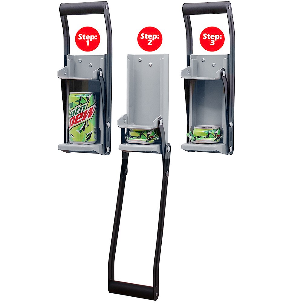 16oz Beer Can Crusher Wall Mounted Hand Push Soda Cans Bottle Opener Iron Bottle Crushing Recycling Tool Accessory