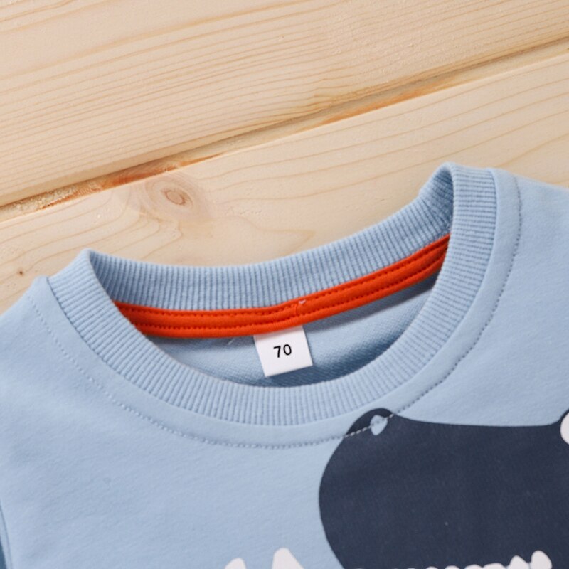 automne enfant en bas âge sweat unisexe bleu bébé garçons chemises 0-4 ans enfants dessin animé enfants Crocodile impression à manches longues vêtements