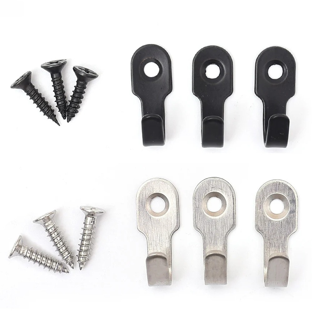 Juego de 20/1 Mini gancho en forma de J con tornillo, artículos de acero inoxidable, estante para llaves, ganchos de perforación de pared, accesorios de cocina, accesorios de baño