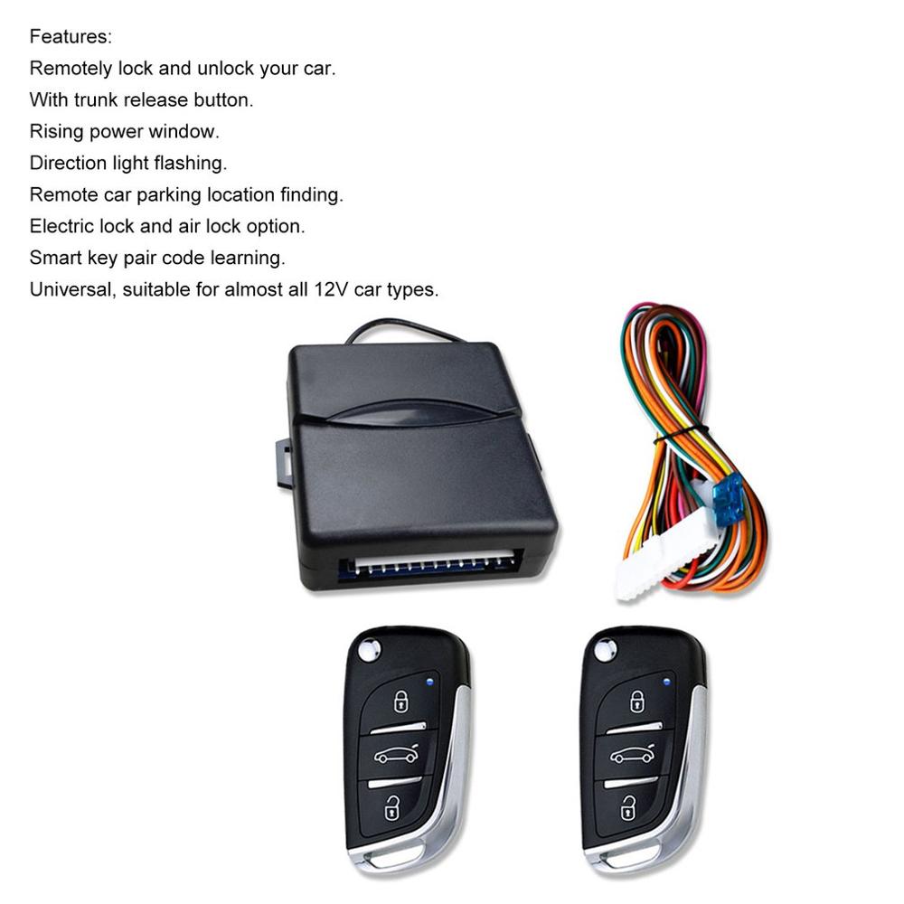 Universal Car Auto Keyless Entry System Button Start Stop LED Keychain Central Kit Door Lock with Remote Control