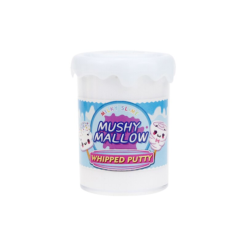120ml fluffy slim fire solide farver inkluderet blødt elastisk og ikke -klæbrig diy slamlegetøj til piger og drenge: Hvid