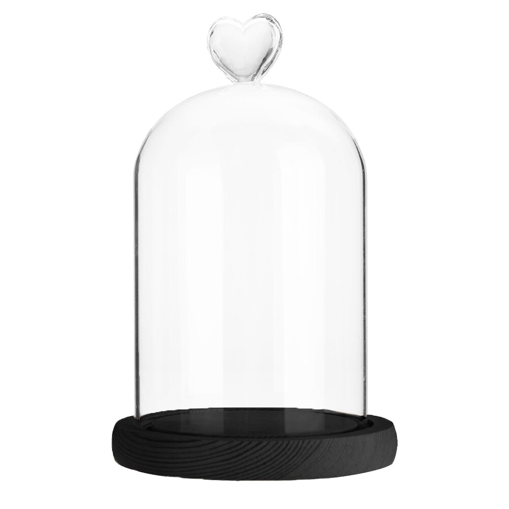 Pot de Cloche en verre avec Base en bois, couverture anti-poussière, ornement de bureau de chambre à coucher pour la maison, fête de noël: 06