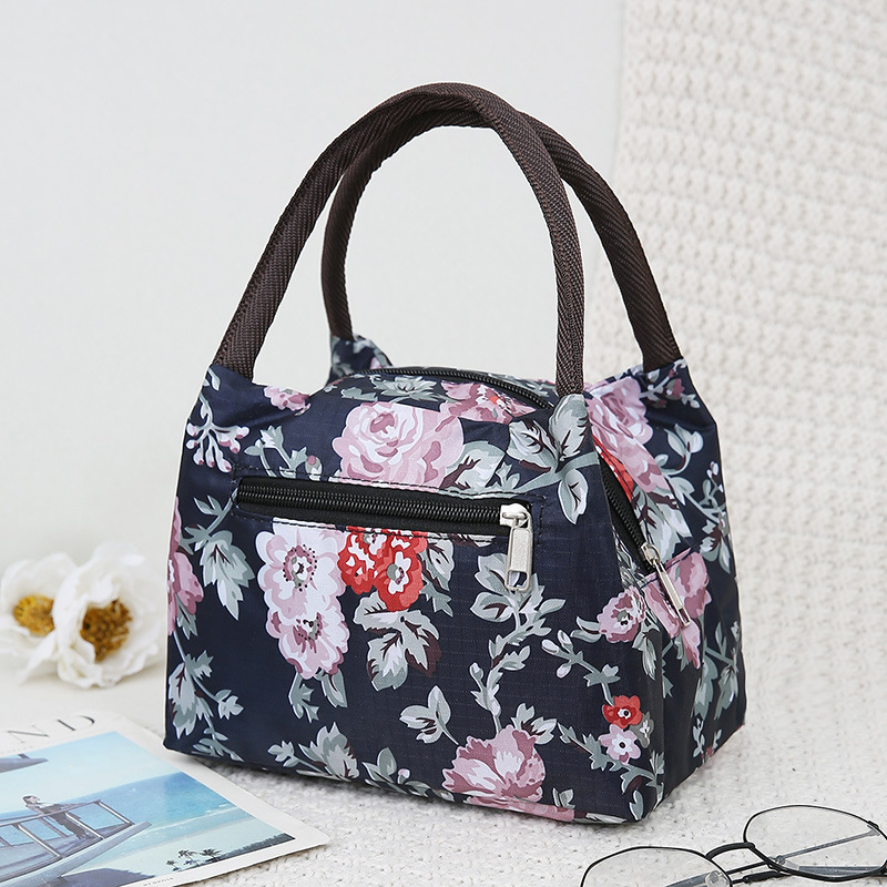 Reusable Lunch Bag For Women Large Capacity Oxford Cloth Waterproof Lunch Box Bag Office Worker Student Lunch Tote Bags: Khaki