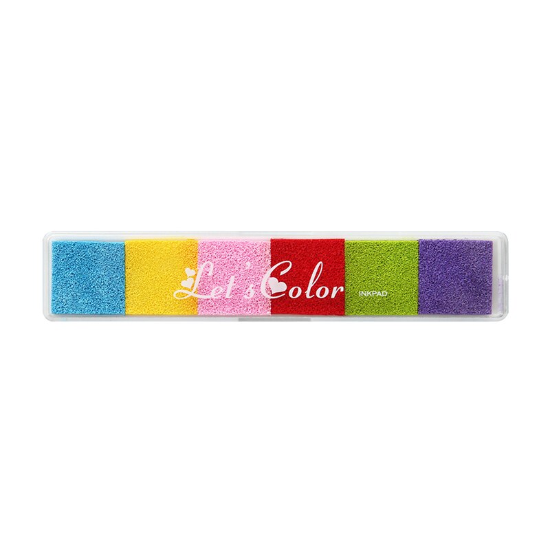 6 farben Bar Stempelkissen Regenbogen Farbverlauf Tinte Pad für Stempel Druck DIY Handgemachten Tagebuch Tagebuch Dekoration Büro Schule 6333: Blau zu Violett