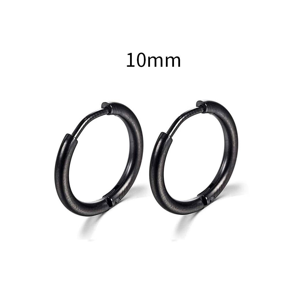 Simple Stainless Steel Small Hoop Earrings for Women Men Cartilage Ear Piercing Jewelry Pendientes Hombre Mujer: WHITE / Black Gun Plated
