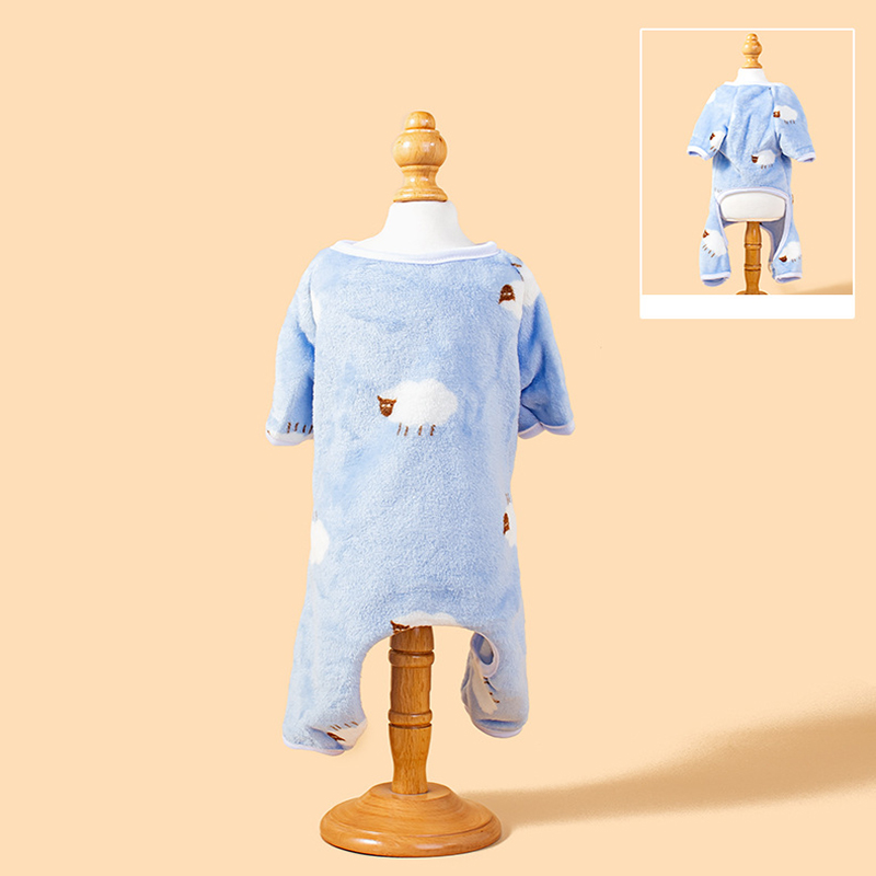 Ubrania dla zwierząt na jesień i zimę, ubrania dla psów z owczego aksamitu koralowego, ubrania dla psów pluszowych bichonów: Xl / Niebieski