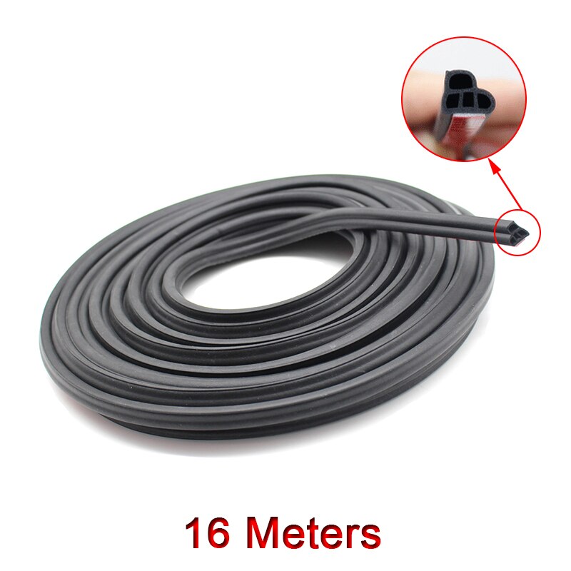 Tiras protectoras de goma para Borde de puerta de coche, molduras de sellado de pegatina automática, accesorios para Interior, 3/5/8/16/25M: 16 meters