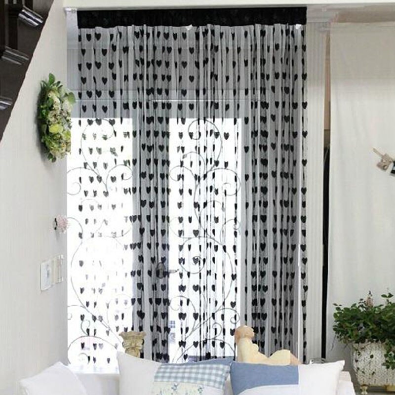 1*2 m Romantische Heart Shape Line Curtain voor Partition Muur Vestibule Gordijn UYT Winkel