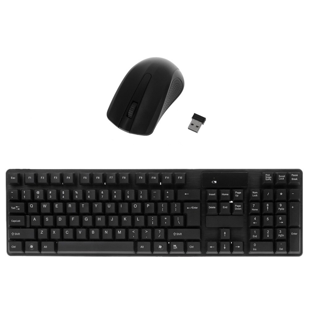2.4GHz Wireless Keyboard Optical Mouse Combo Kit For Laptop Desktop Computer Feb24