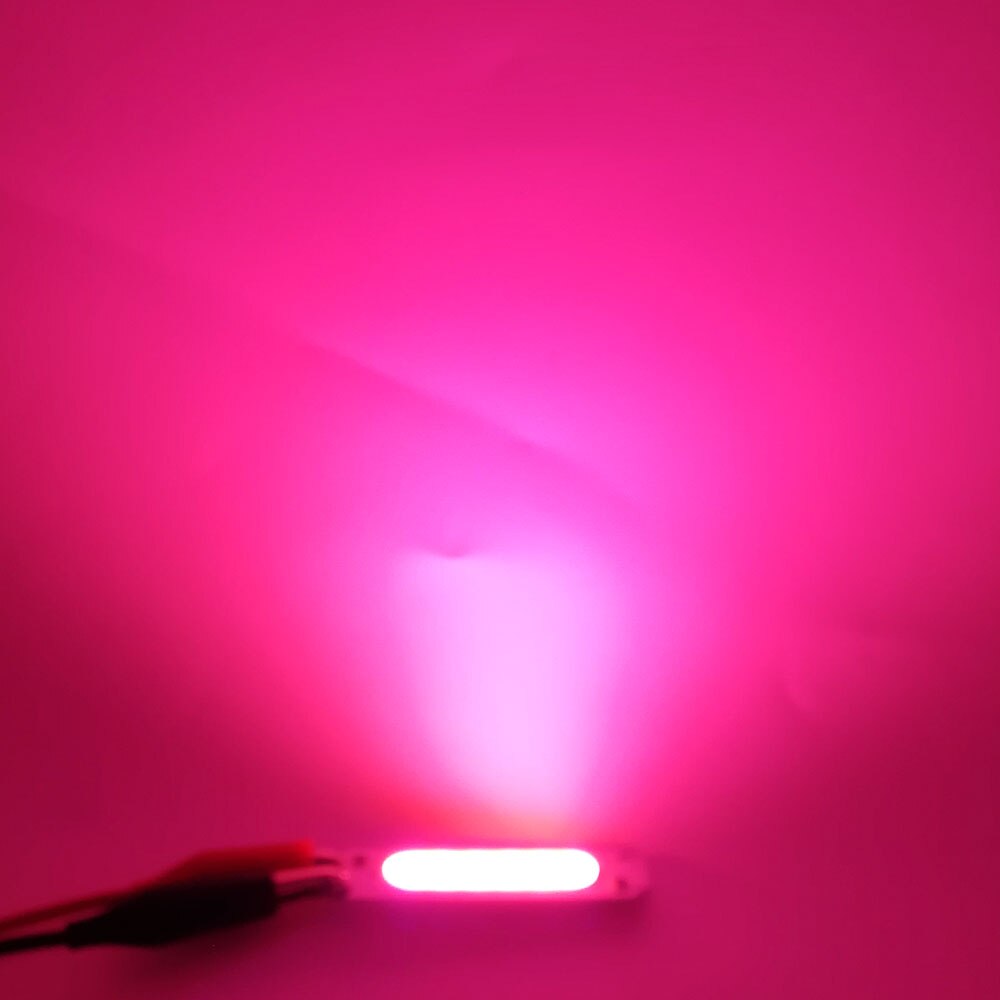 10pcs/lot COB LED Module White Yellow Orange Green Blue Red Purple 60x15mm 2W DC 12V DIY LED Chip Matrix Lamp Bulb 60MM Lights: Pink  10pcs