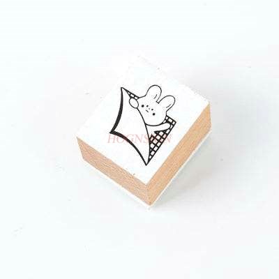 Sceau en bois, animal mignon, aide-mémoire