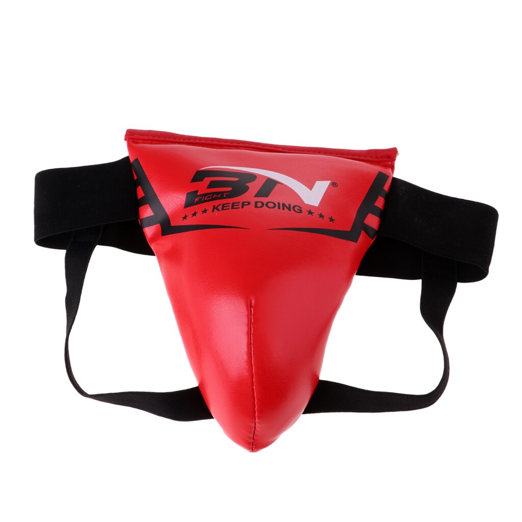 Safety Boxing Groin Muay Thai Karate Fighting Sparring Groin Training Gear Groin: L Red Adult