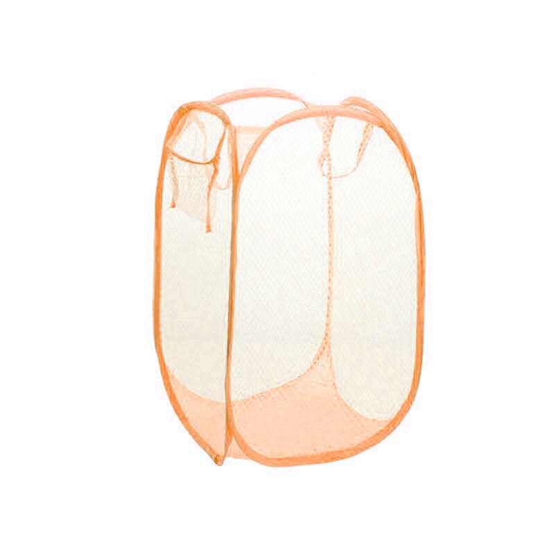 Orange vasketøjskurv buggytaske sammenfoldelig japansk farve net vasketøjskurv affaldskurv opbevaringskurv tøjopbevaring: Default Title