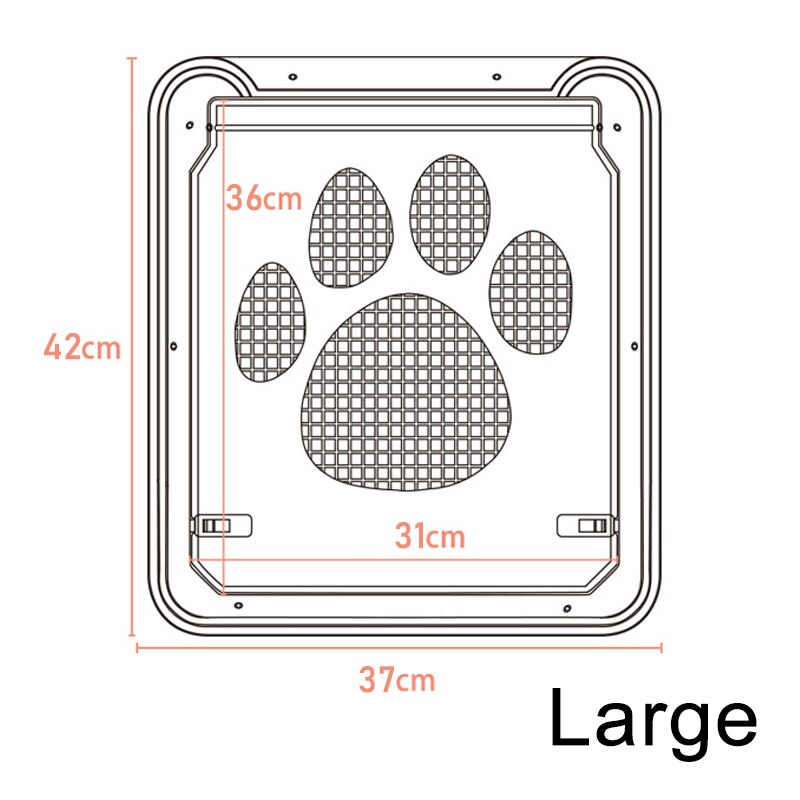 Cat Door Flap Gate Pet Dog Cat 4 Way Lockable Screen Window Puppy Kitten Safe Lockable Flap Door ABS Plastic Flap Gate: Large 37 x 42cm