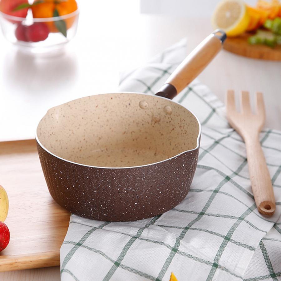 Household 18cm Stone Small Milk Pot Non-stick Cooking Pot for Gas Cookerand Induction Cooker