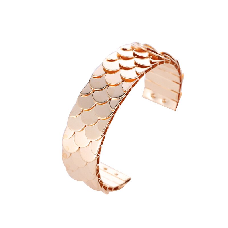 Bangles Fish Scales Bracelets Women Simple Jewellery Bracelet Geometric Jewelry Hand Made Trendy Zinc Alloy Punk Armband: gold color
