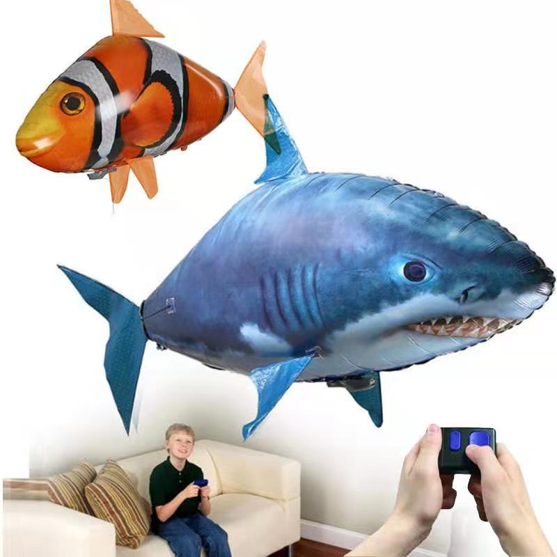 Electric remote control flying shark aerial inflatable flying fish wedding toys kids toys Shark Manipulation